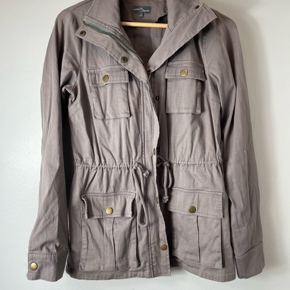 Market & Spruce Grey Hooded Jacket